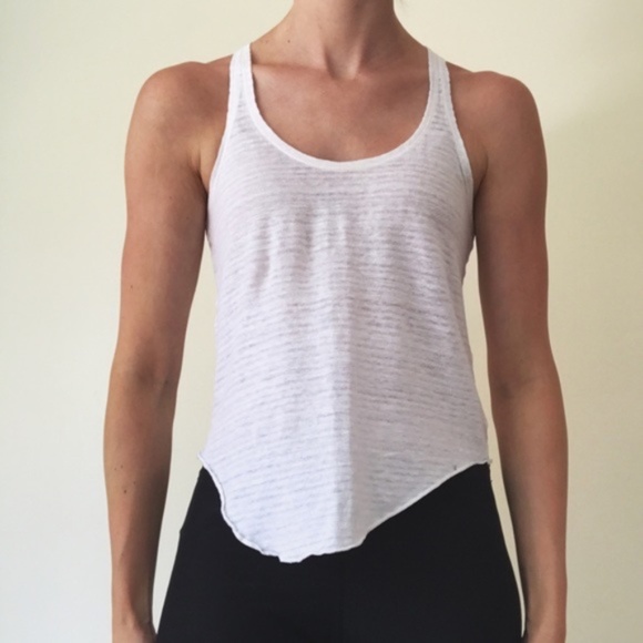 JOE’S JEANS Faded Sheer Stripe Racerback Tank - Picture 2 of 8